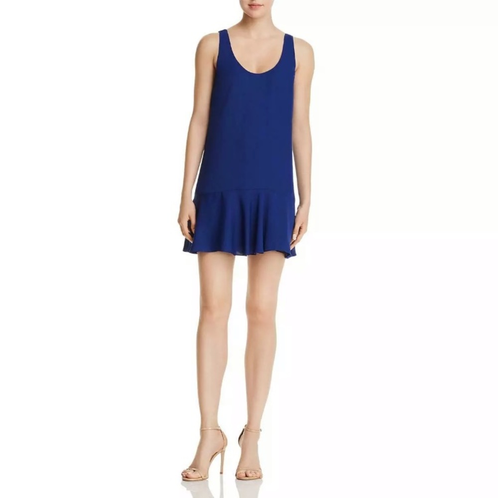 Amanda Uprichard Blue Shift Mini Flounce Dress M
